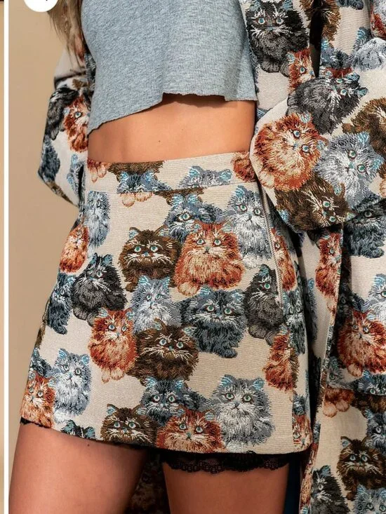 Dressed in Lala Twinkle Toes Jacquard Skort in Precious Persians - Picture 3 of 8